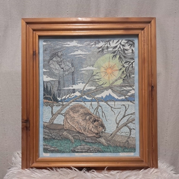 rocky hoerner Other - Signed And Framed 1987 "Beaver Feaver" Print